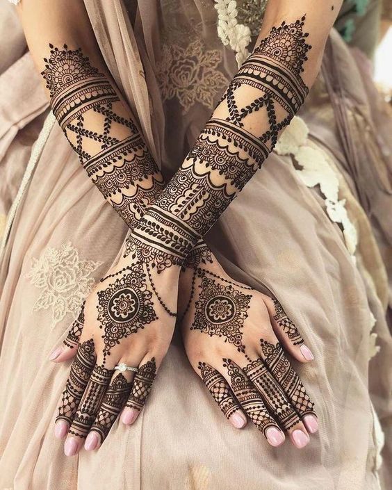 full hand arabic mehndi design
